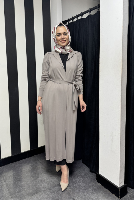 Miss Dalida Gömlek Yaka Broş Detaylı Triko Hırka MİNK - 1