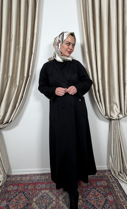 Miss Dalida Gömlek Yaka Cepli Triko Hırka BLACK - 1