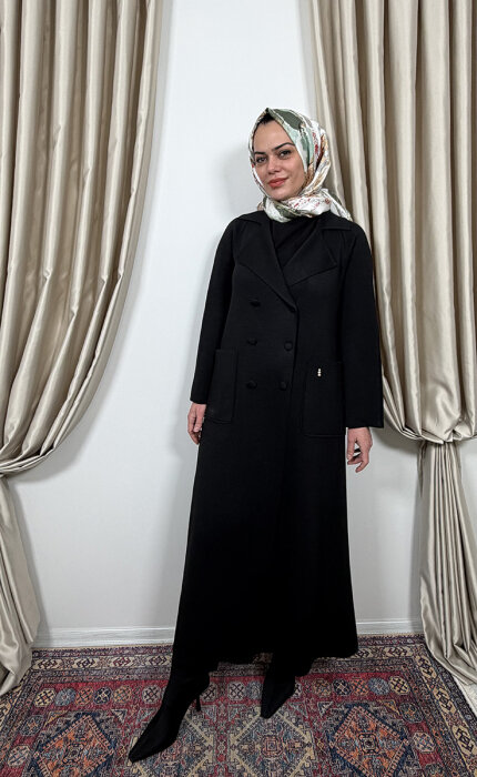 Miss Dalida Gömlek Yaka Cepli Triko Hırka BLACK - 4