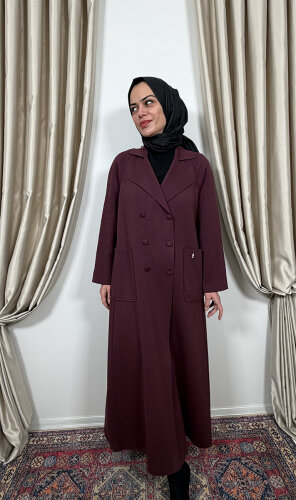 Miss Dalida Gömlek Yaka Cepli Triko Hırka BORDO - 3