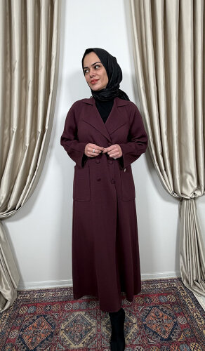 Miss Dalida Gömlek Yaka Cepli Triko Hırka BORDO - 4