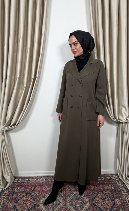 Miss Dalida Gömlek Yaka Cepli Triko Hırka DARDO-TAUPE - 3