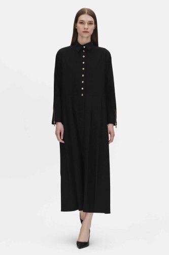 Miss Dalida Gömlek Yaka Düğmeli Kap BLACK - MİSS DALİDA