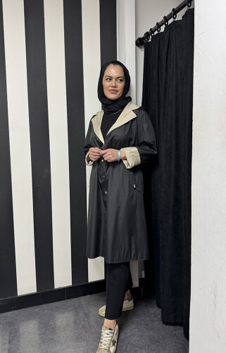 Miss Dalida Hafif Yumoş Mont BLACK 