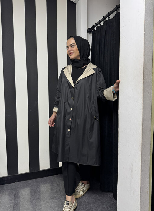 Miss Dalida Hafif Yumoş Mont BLACK - 5