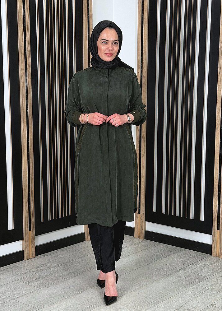 Miss Dalida Hakim Yaka Cepli Cupro Kap KHAKİ - 2