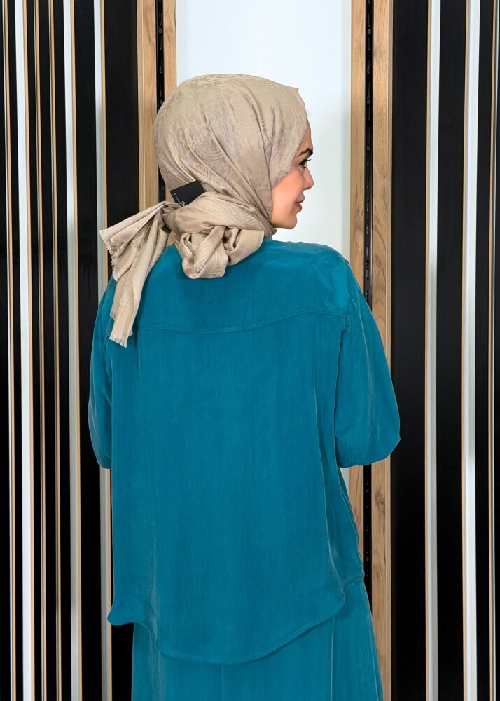 Miss Dalida Hakim Yaka Cupro Tunik North Sea - 3