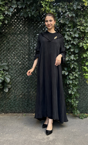 Miss Dalida Kapişon Detaylı Cupro Takım BLACK - 1
