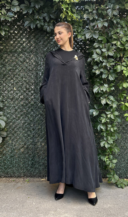 Miss Dalida Kapişon Detaylı Cupro Takım BLACK - 2