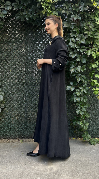 Miss Dalida Kapişon Detaylı Cupro Takım BLACK - 3