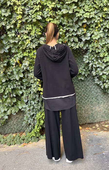 Miss Dalida Kapüşonlu Triko Tunik BLACK - 4