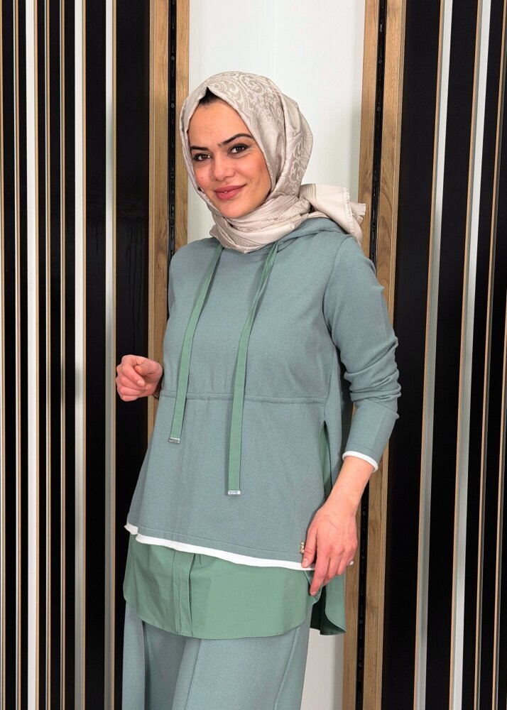 Miss Dalida Kapüşonlu Triko Tunik ÇAĞLA - 2