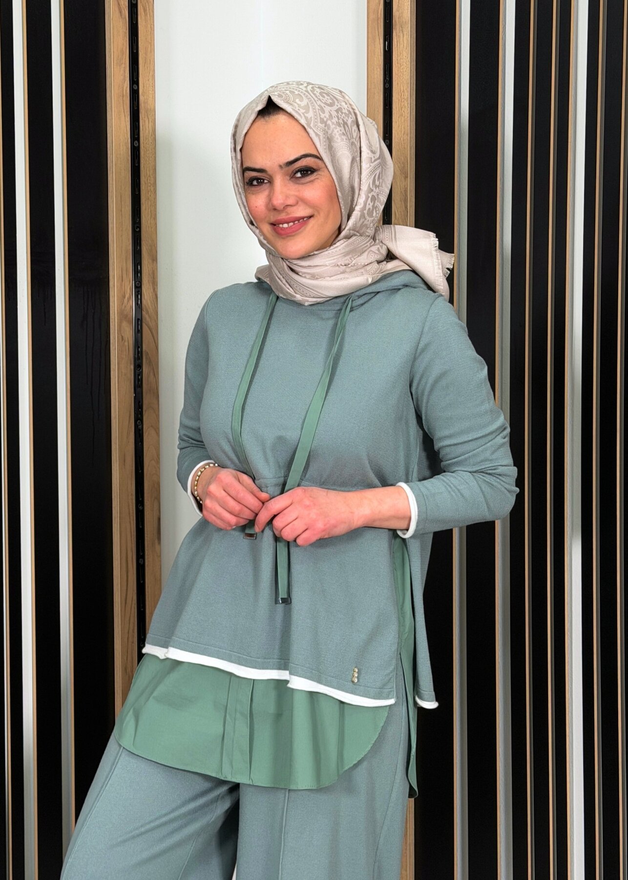 Miss Dalida Kapüşonlu Triko Tunik ÇAĞLA - 3