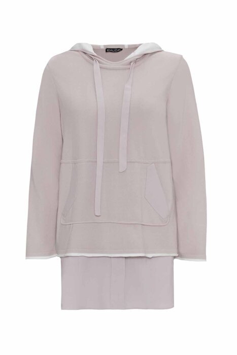 Miss Dalida Kapüşonlu Triko Tunik Stone - 5