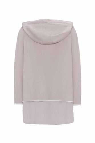 Miss Dalida Kapüşonlu Triko Tunik Stone - 6