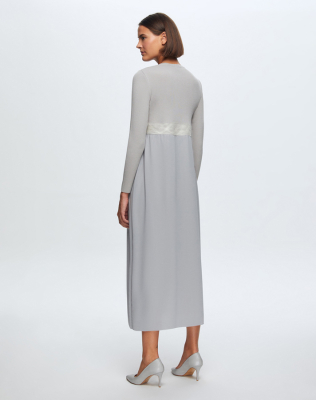 Miss Dalida Keçe Detaylı Triko Elbise Villa-Grey - 3