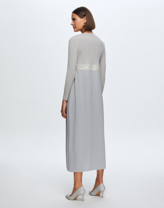 Miss Dalida Keçe Detaylı Triko Elbise Villa-Grey - 3