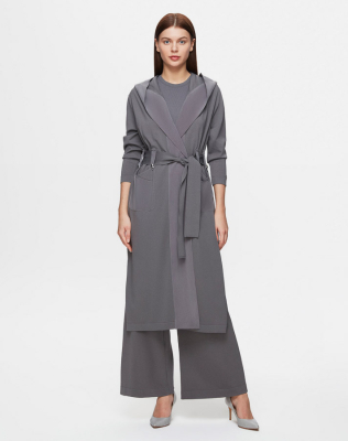 Miss Dalida Kemer Köprülü Düz Renk Hırka ANTRASİT 