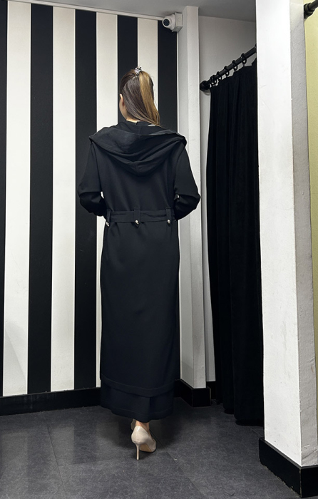 Miss Dalida Kemer Köprülü Düz Renk Hırka SİYAH - 4