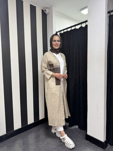 Miss Dalida Keten Taşlı Ceket BEİGE - 2