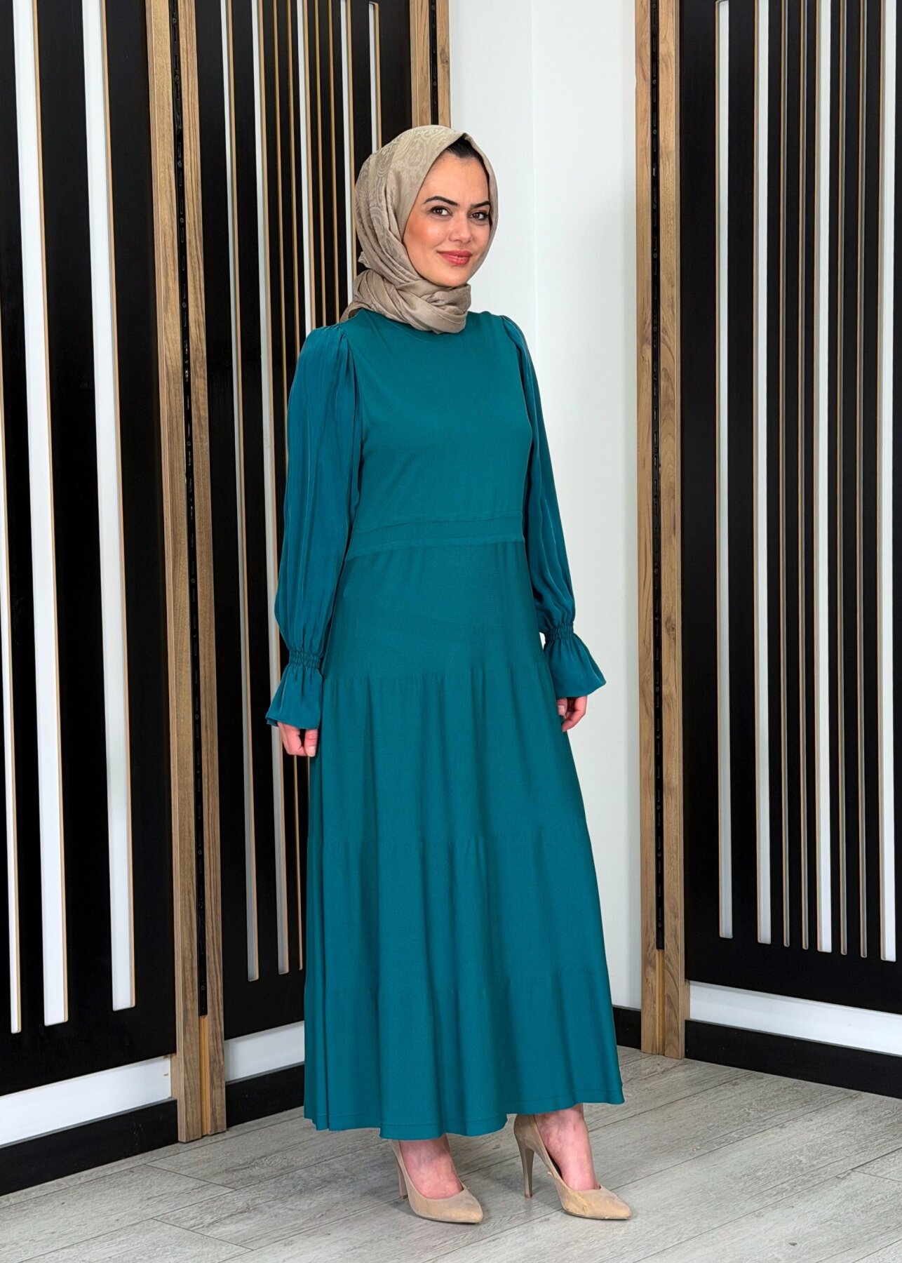 Miss Dalida Kolları Cupro Triko Elbise North Sea - 3