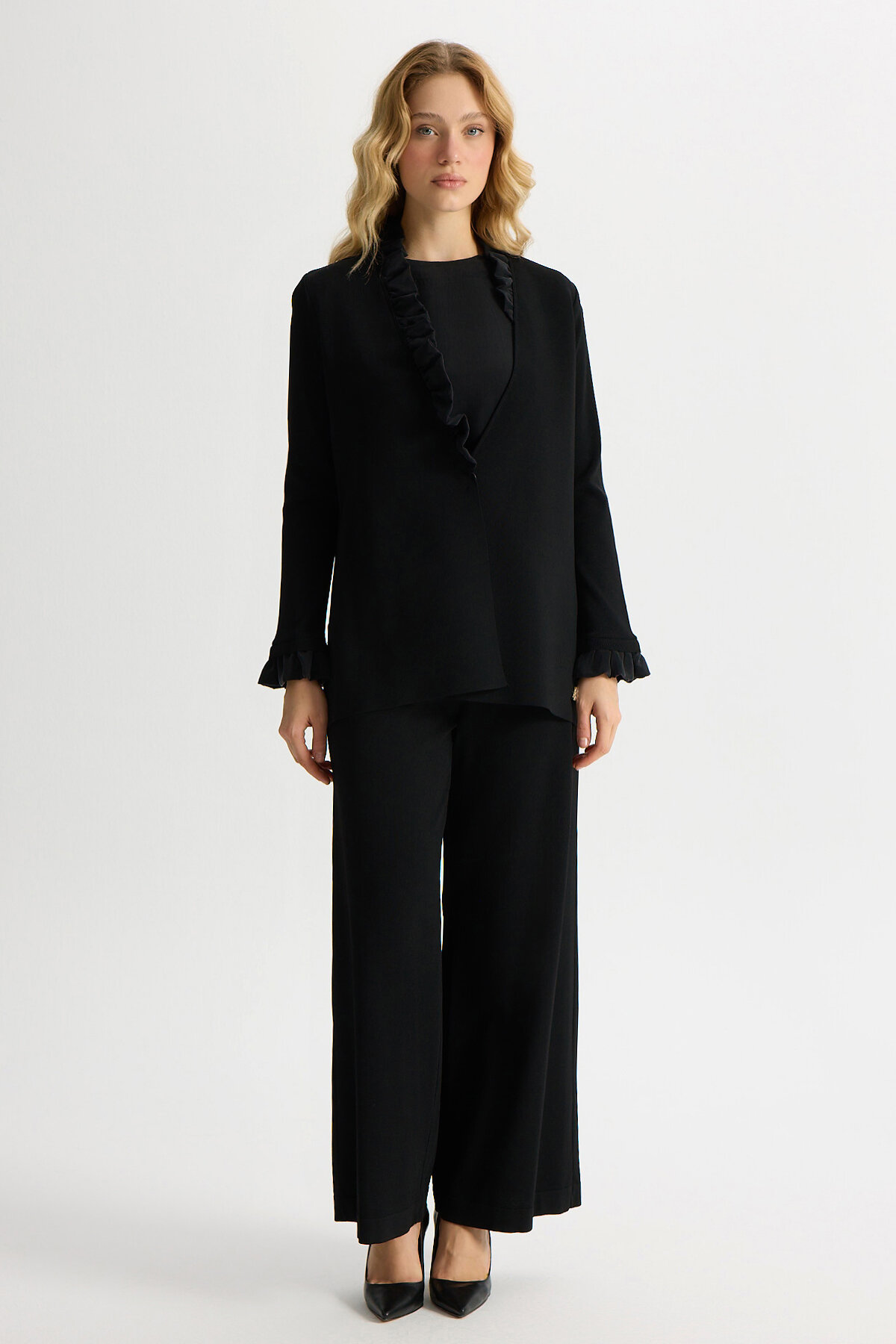 Miss Dalida Kolsuz Cupro Tunik Hırka BLACK - 4