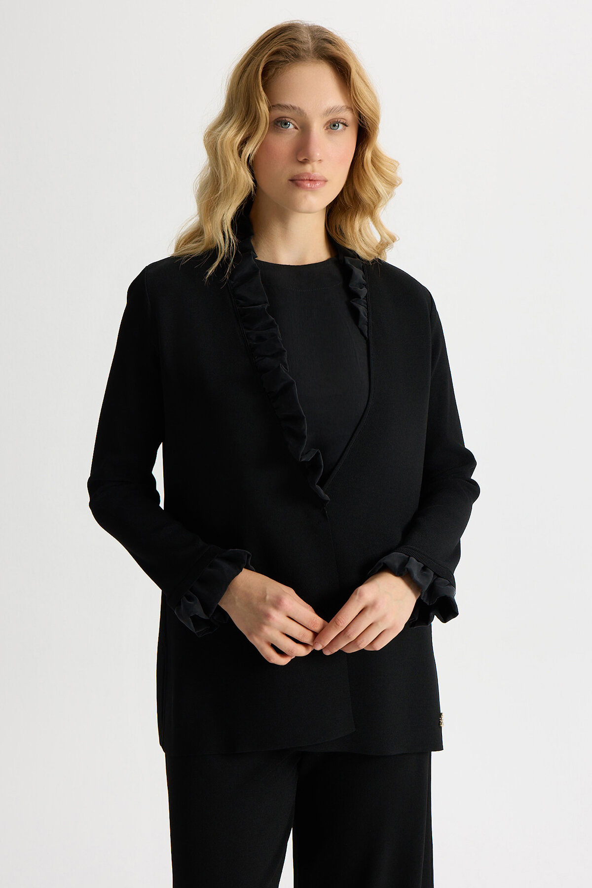 Miss Dalida Kolsuz Cupro Tunik Hırka BLACK - 2