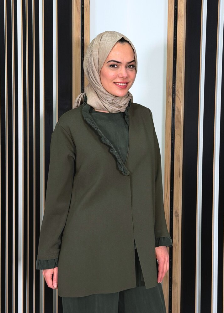 Miss Dalida Kolsuz Cupro Tunik Hırka KHAKİ