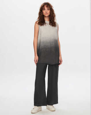 Miss Dalida Kolsuz Degrade Keten Tunik BLACK 