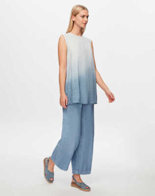 Miss Dalida Kolsuz Degrade Keten Tunik BLUE - 1