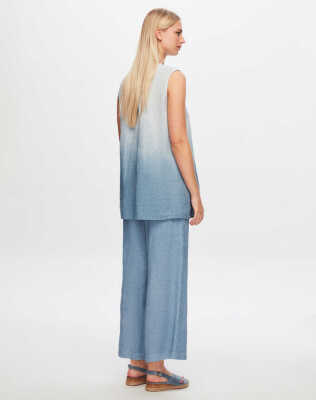Miss Dalida Kolsuz Degrade Keten Tunik BLUE - 2