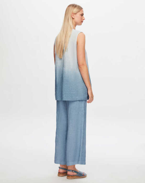 Miss Dalida Kolsuz Degrade Keten Tunik BLUE - 2
