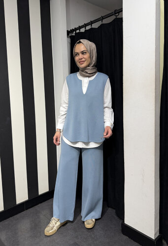 Miss Dalida Kolsuz Triko Tunik NERVİ-MAVİ (1)