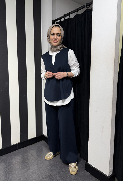 Miss Dalida Kolsuz Triko Tunik Oası/Dark Navy - 1