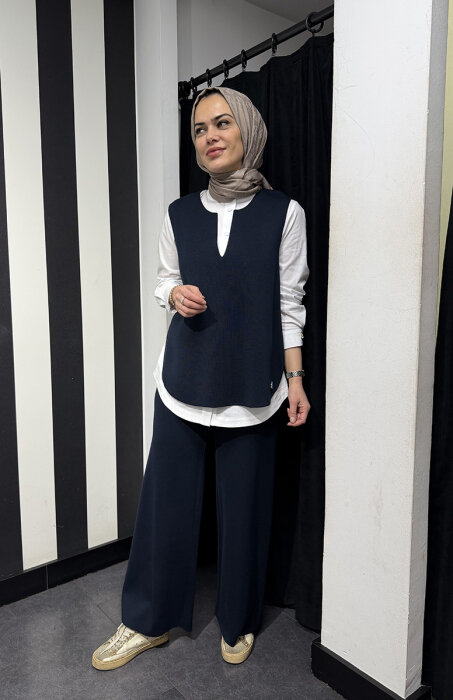 Miss Dalida Kolsuz Triko Tunik Oası/Dark Navy - 2