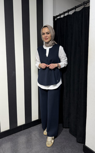Miss Dalida Kolsuz Triko Tunik Oası/Dark Navy - 3