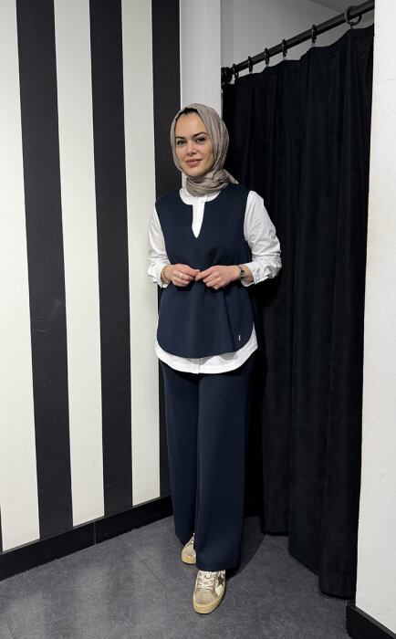 Miss Dalida Kolsuz Triko Tunik Oası/Dark Navy - 3