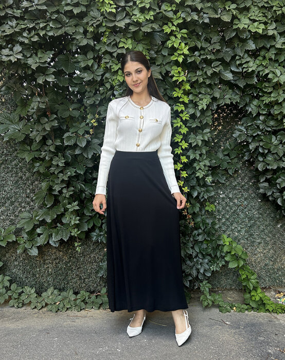 Miss Dalida Kumaş Etek BLACK - 2