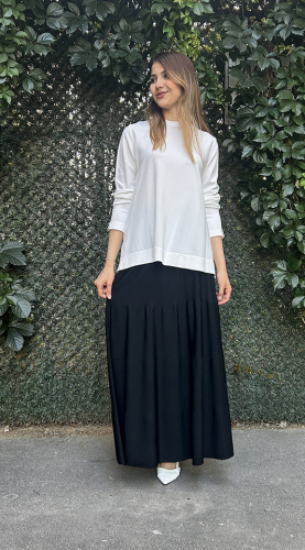 Miss Dalida Merserize Kloş Etek BLACK - 2