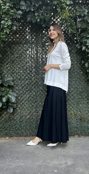 Miss Dalida Merserize Kloş Etek BLACK - 3
