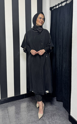 Miss Dalida Omuzu Fermuar Detaylı Ceket BLACK - 2