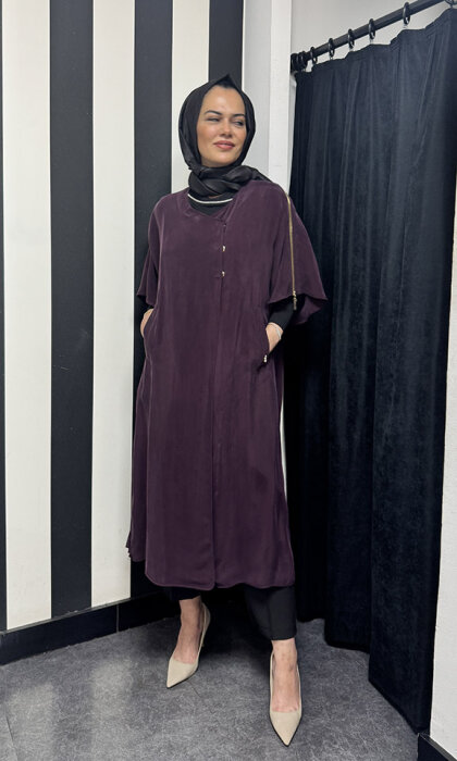 Miss Dalida Omuzu Fermuar Detaylı Ceket Oubergine - 2