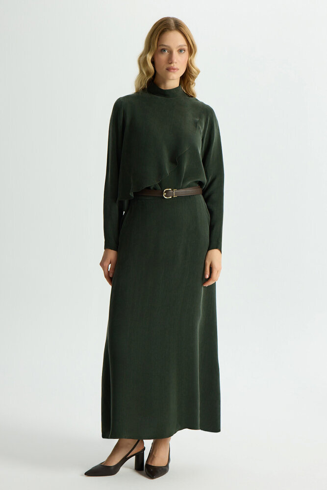 Miss Dalida Ön Kısmı Hareketli Cupro Tunik KHAKİ - 2