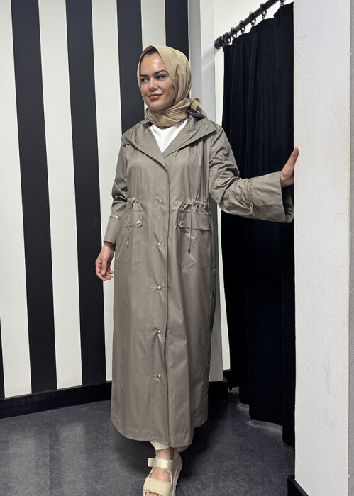 Miss Dalida Önden Çıtçıtlı ve Büzgülü Kap VİZON - 2