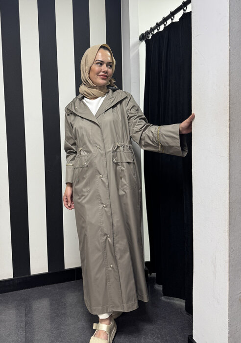 Miss Dalida Önden Çıtçıtlı ve Büzgülü Kap VİZON - 3