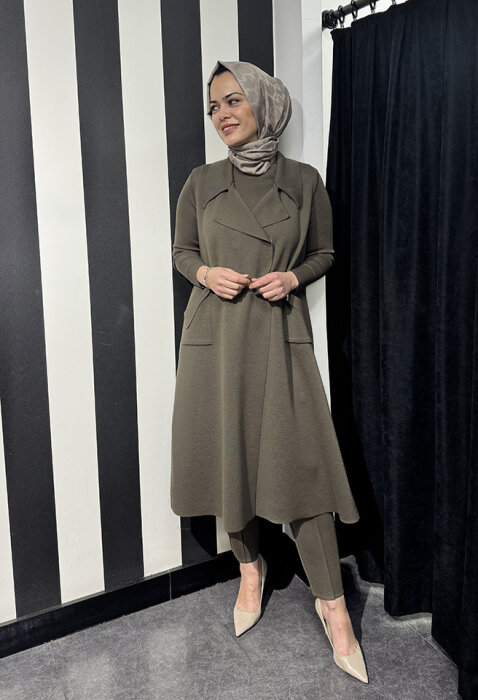 Miss Dalida Önü Çıtçıtlı Yelek DARDO-TAUPE - 4