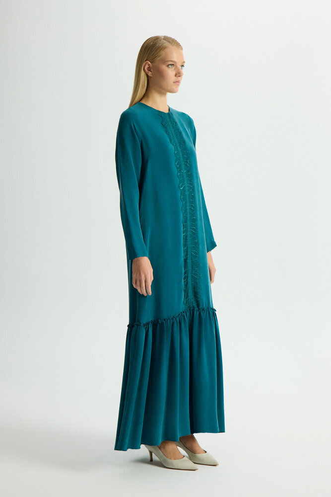 Miss Dalida Önü Dantelli Cupro Elbise North Sea - 2