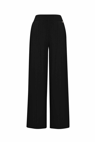 Miss Dalida Önü Dikişli Bol Paça Pantolon BLACK - 1