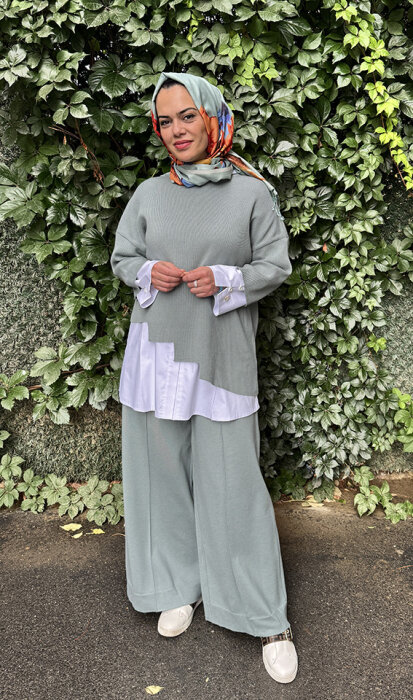 Miss Dalida Önü Dikişli Bol Paça Pantolon ÇAĞLA - 1