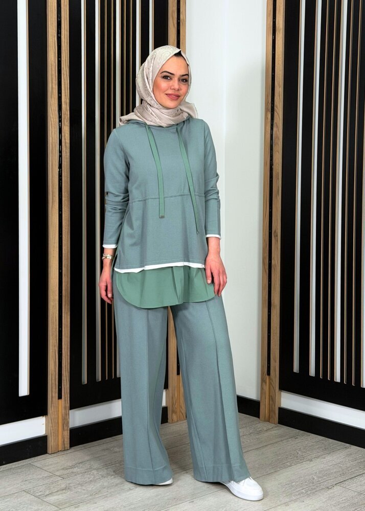 Miss Dalida Önü Dikişli Bol Paça Pantolon ÇAĞLA - 3